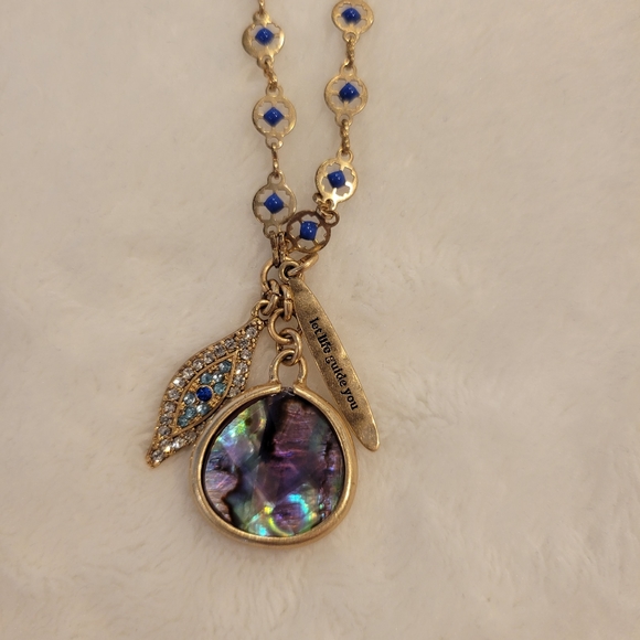 Macy's Gold & Blue Cabochon Necklace - Picture 6 of 7